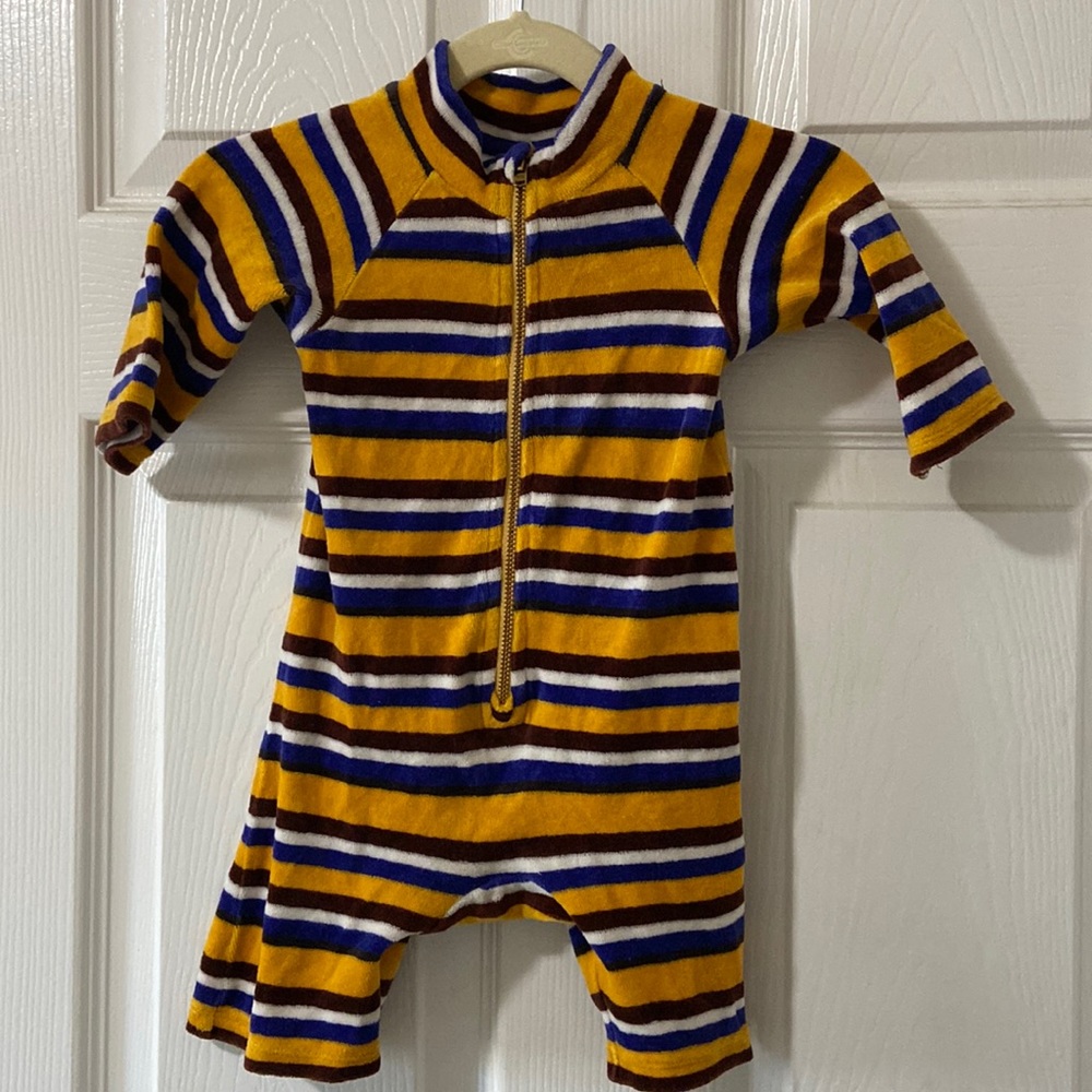 Mini Rodini striped velour suit 18-24months